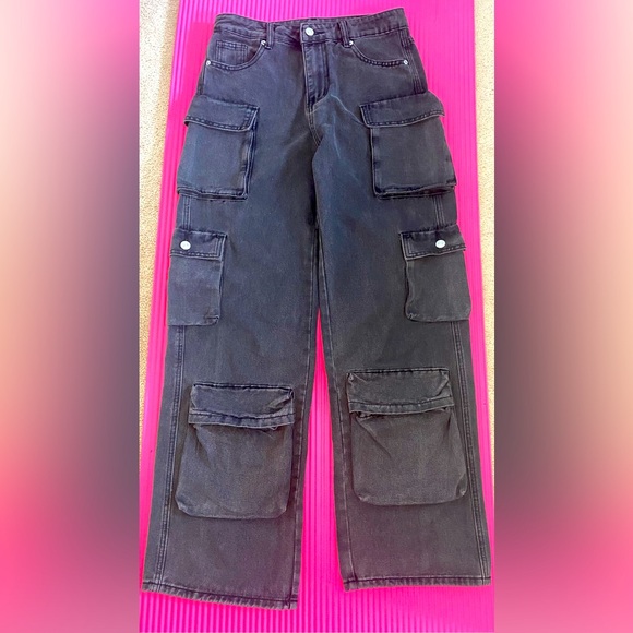 High waisted flag pocket cargo jeans/ Tall girl - Picture 1 of 2